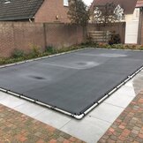 Zwembadafdekking comfort standaard afmetingen waterdoorlatend