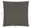 Premium schaduwdoek 3x3m vierkant waterdoorlatend Cool Grey