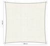 Premium schaduwdoek 6x6m vierkant waterdoorlatend Artic White