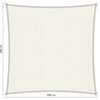 Premium schaduwdoek 2x2m vierkant waterdoorlatend Artic White
