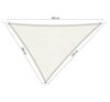 Premium schaduwdoek 3x3.5x4m driehoek waterdoorlatend Artic White