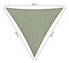Premium schaduwdoek 6x6x6m driehoek waterdoorlatend Moonstone Green
