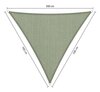 Premium schaduwdoek 5x5x5m driehoek waterdoorlatend Moonstone Green