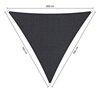 Premium schaduwdoek 3.6x3.6x3.6m driehoek waterdoorlatend Carbon Black