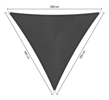 Schaduwdoek 300x300x300cm hdpe driehoek