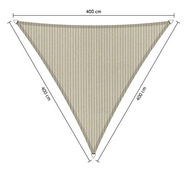 Schaduwdoek 400x400x400cm hdpe driehoek