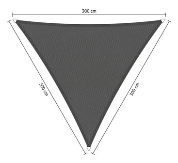 Waterafstotend schaduwdoek 300x300x300cm Triangle 