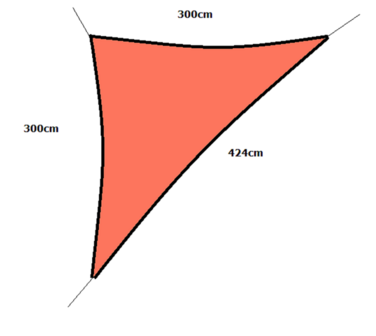 Schaduwdoek waterdoorlatend driehoek 3x3x4.24m terracotta