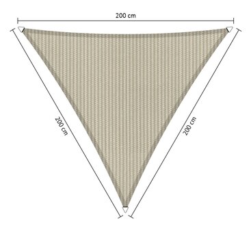 Schaduwdoek beige 200x200x200cm driehoek hdpe