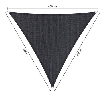 Schaduwdoek antraciet 360x360x360cm driehoek hdpe