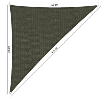  Schaduwdoek grijs 300x300x420cm driehoek hdpe