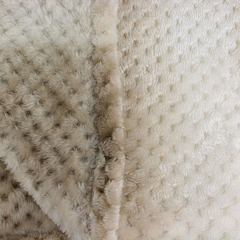 Deken met honinggraat print beige 150x200cm