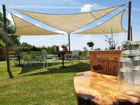 Outlet chaduwdoek 300x300x300cm Sahara Sand hdpe driehoek