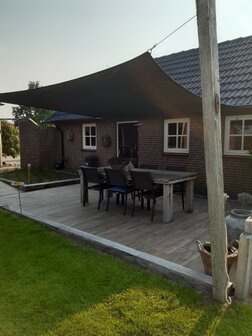 Outlet schaduwdoek 300x300cm Carbon Black hdpe vierkant