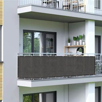 Balkonscherm | Balkon doek 90x300cm kleur grijs | Carbon Black