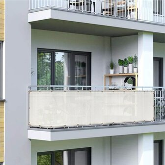 Balkonscherm | Balkon doek 90x300cm kleur wit| Artic White