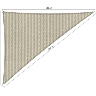 Premium schaduwdoek 4x5x6.4m driehoek waterdoorlatend Sahara Sand