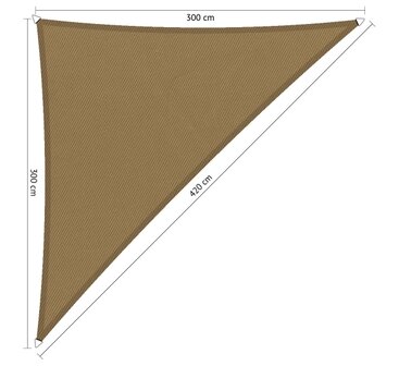 Premium schaduwdoek 3x3x4.2m driehoek waterafstotend Original Camel