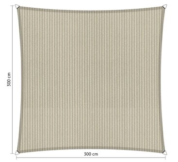 Premium schaduwdoek 3x3m vierkant waterdoorlatend Sahara Sand