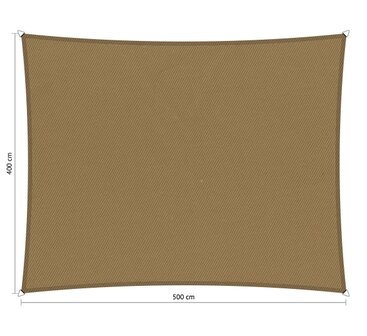 Premium schaduwdoek 4x5m rechthoek waterafstotend Original Camel