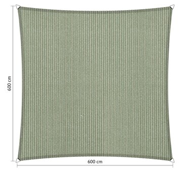 Premium schaduwdoek 6x6m vierkant waterdoorlatend Moonstone Green