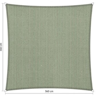 Premium schaduwdoek 3.6x3.6m vierkant waterdoorlatend Moonstone Green