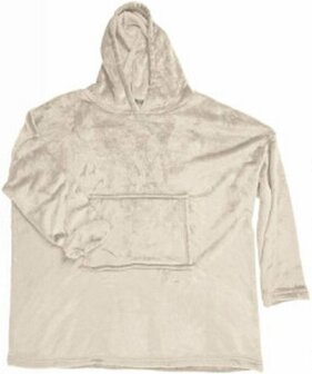 Snuggle hoodie met bladprint en capuchon | kleur beige - cr&egrave;me