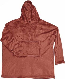 Snuggle hoodie met bladprint en capuchon | kleur bordeaux rood