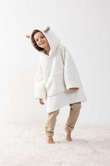 Snuggle hoodie voor kids | schaap | kleur wit met oortjes