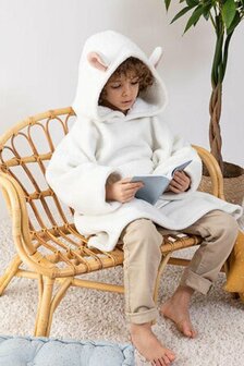 Snuggle hoodie voor kids | schaap | kleur wit met oortjes