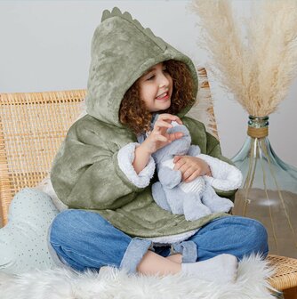 Snuggle hoodie voor kids | dino | kleur groen