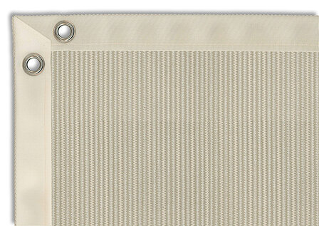 Verandadoek B384cm x hoog 228cm met rail, pees en tenaxen