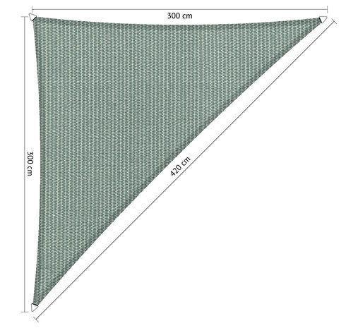 Schaduwdoek 300x300x420cm hdpe driehoek