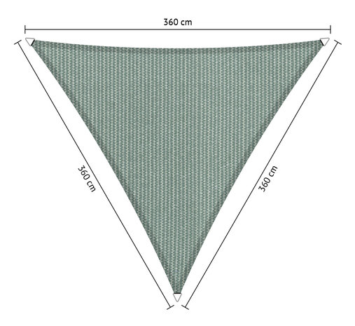 Schaduwdoek 360x360x360cm hdpe driehoek