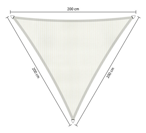 Schaduwdoek 200x200x200cm hdpe driehoek