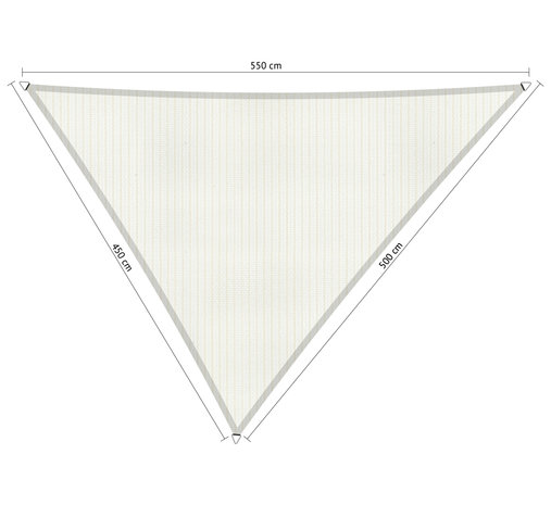 Schaduwdoek 450x500x550cm hdpe driehoek