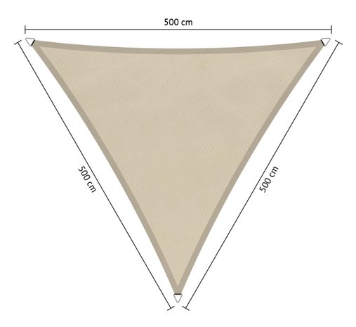 Waterafstotend schaduwdoek 500x500x500cm Triangle 
