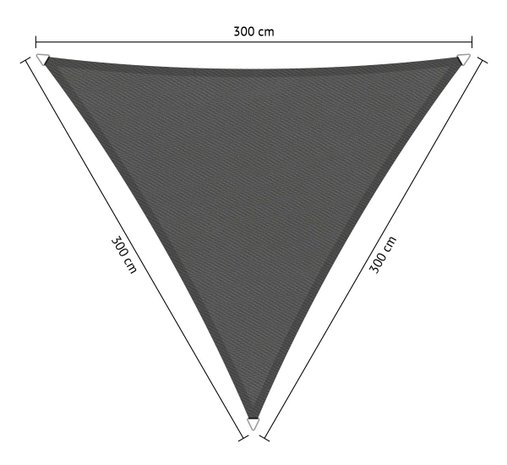 Waterafstotend schaduwdoek 300x300x300cm Triangle 