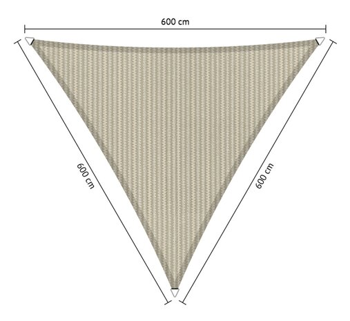 Schaduwdoek beige 360x360x360cm driehoek hdpe