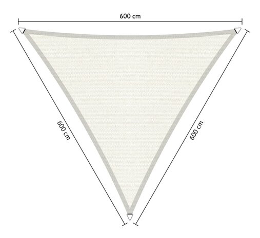  Schaduwdoek wit 360x360x360cm driehoek hdpe