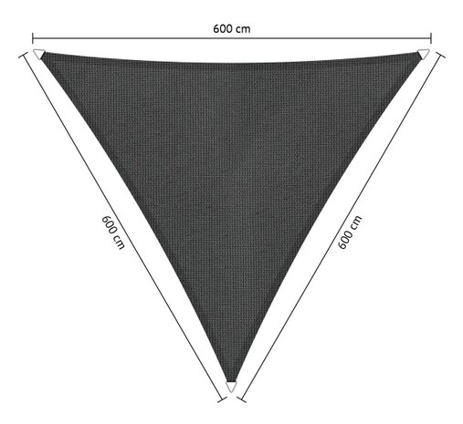Schaduwdoek antraciet 360x360x360cm driehoek hdpe