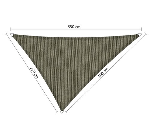 Schaduwdoek gemeleerd 250x300x350cm driehoek hdpe