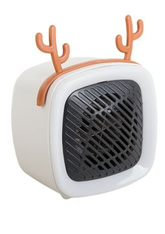 Mini heater met led verlichting en decoratie oortjes wit