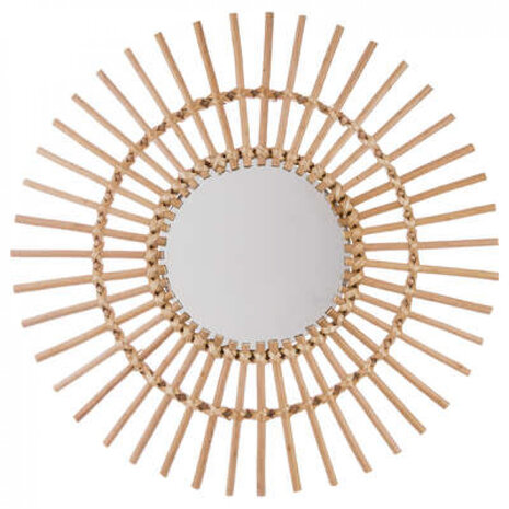 Rotan spiegel ronde zon 58cm