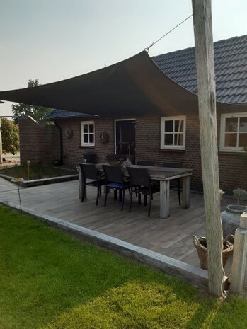 Outlet schaduwdoek 300x300cm Carbon Black hdpe vierkant