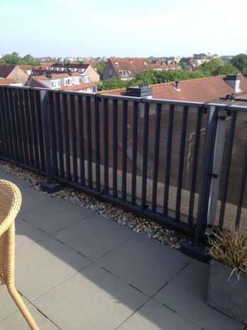 Balkonscherm | Balkon doek 90x300cm kleur grijs | Carbon Black