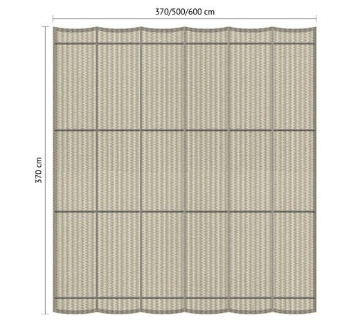 Douglas pergola 380x380cm incl harmonicadoek met schuifsysteem