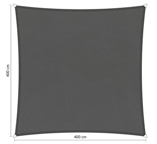 Premium schaduwdoek 4x4m vierkant waterafstotend Vintage Grey