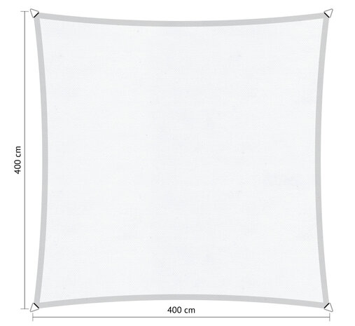 Premium schaduwdoek 4x4m vierkant waterafstotend Island White