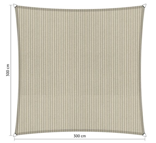 Premium schaduwdoek 3x3m vierkant waterdoorlatend Sahara Sand